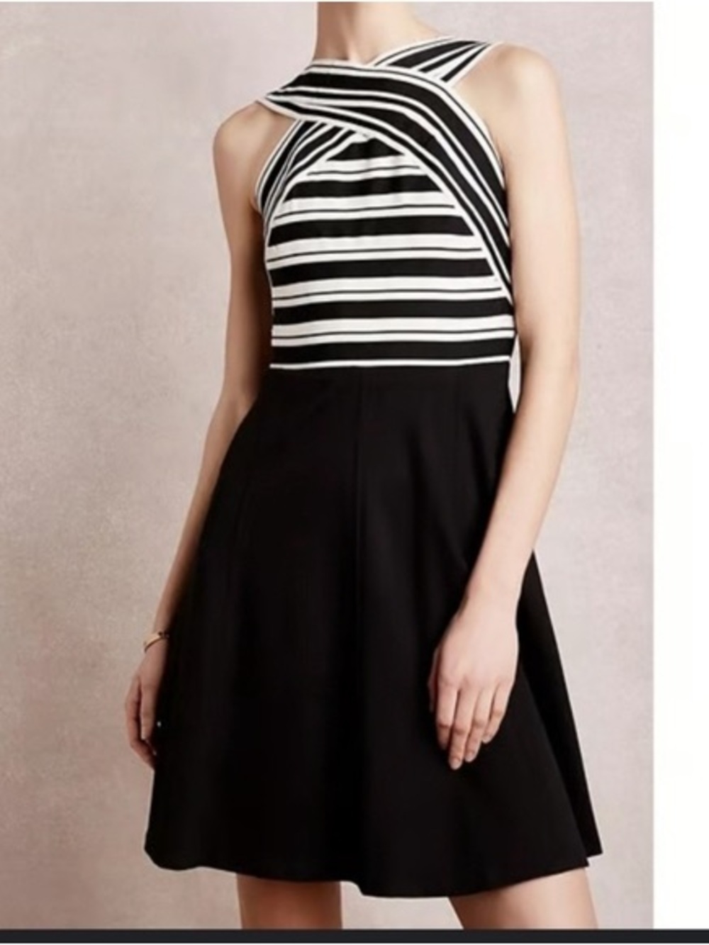 Maeve Anthropologie Black and White Bandage Dress